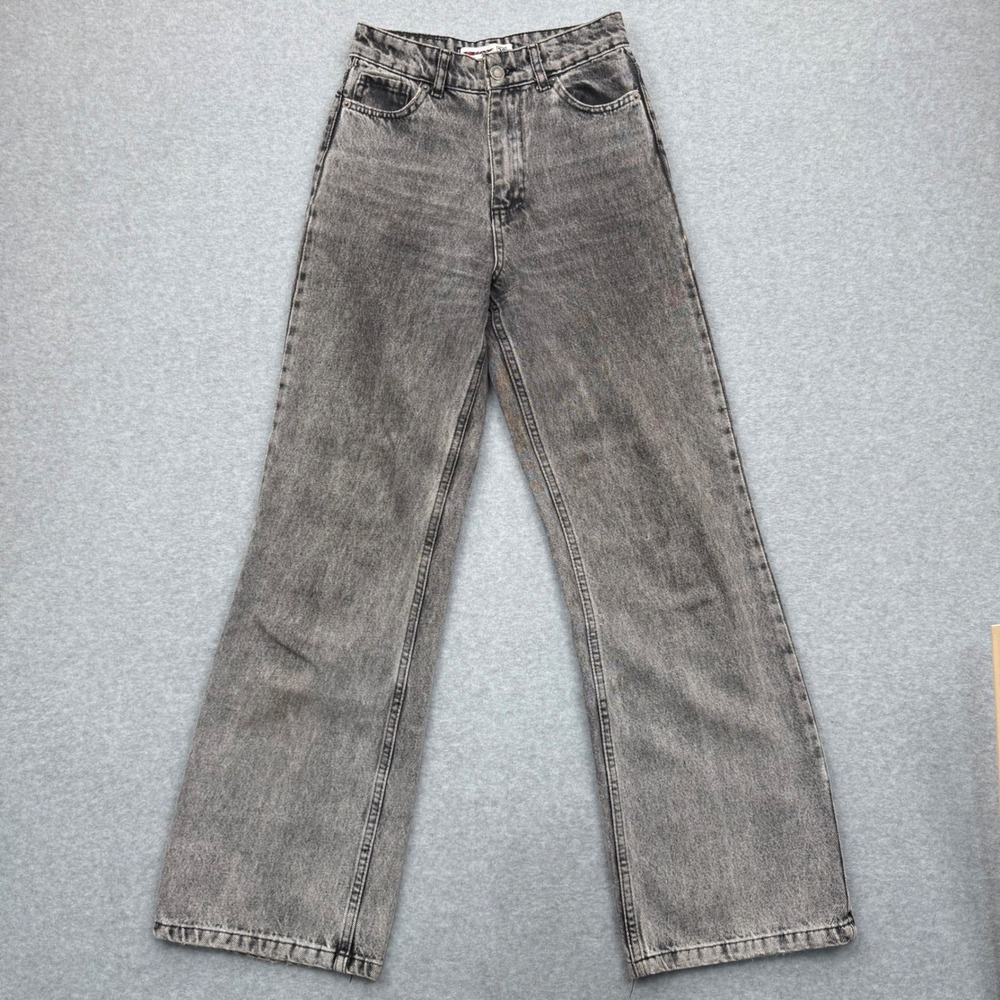 Xray Jeans Wide Leg Womens Size 26 Grunge Aesthetic Grey Acid Wash Denim